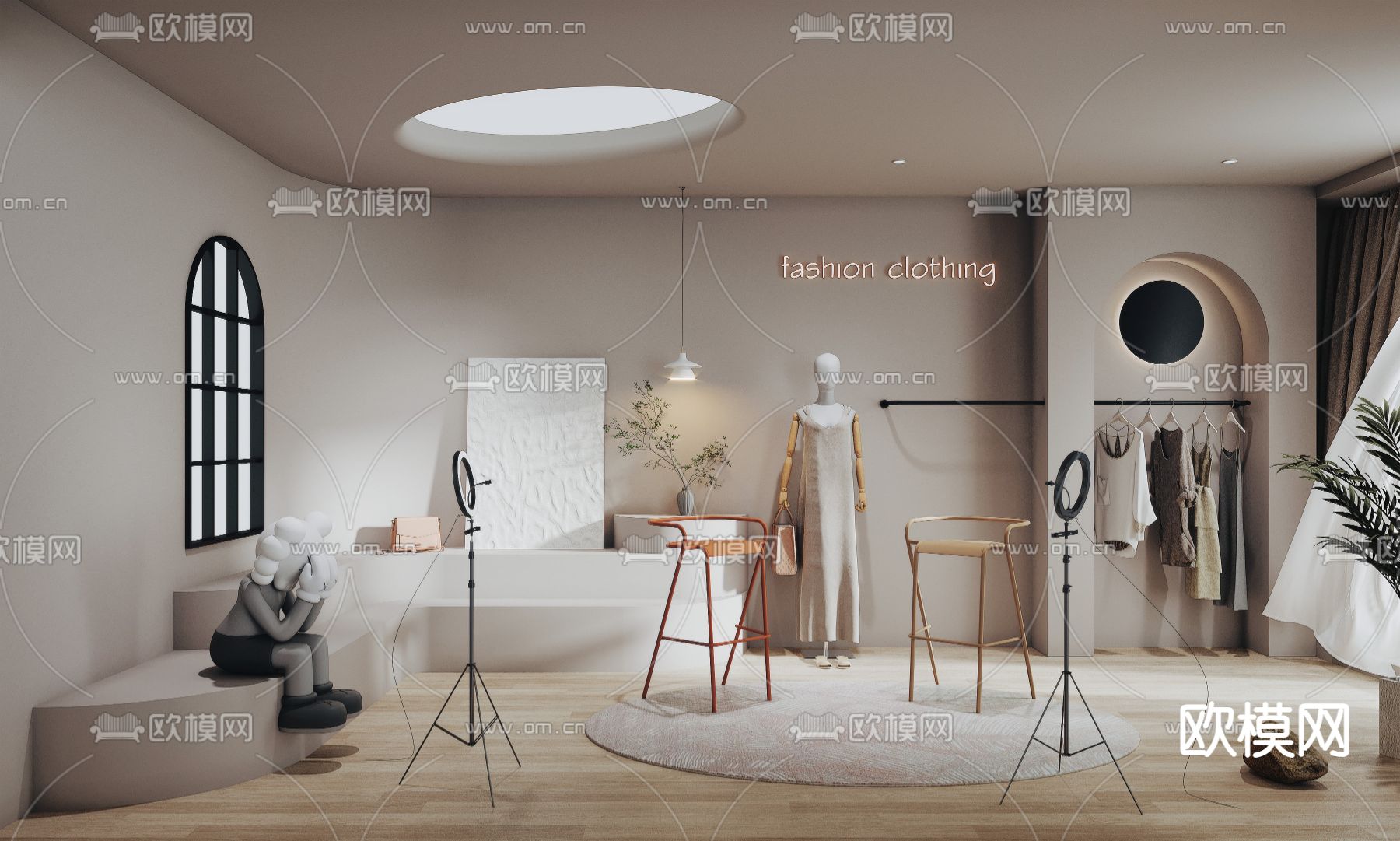 服装店直播间3d模型下载