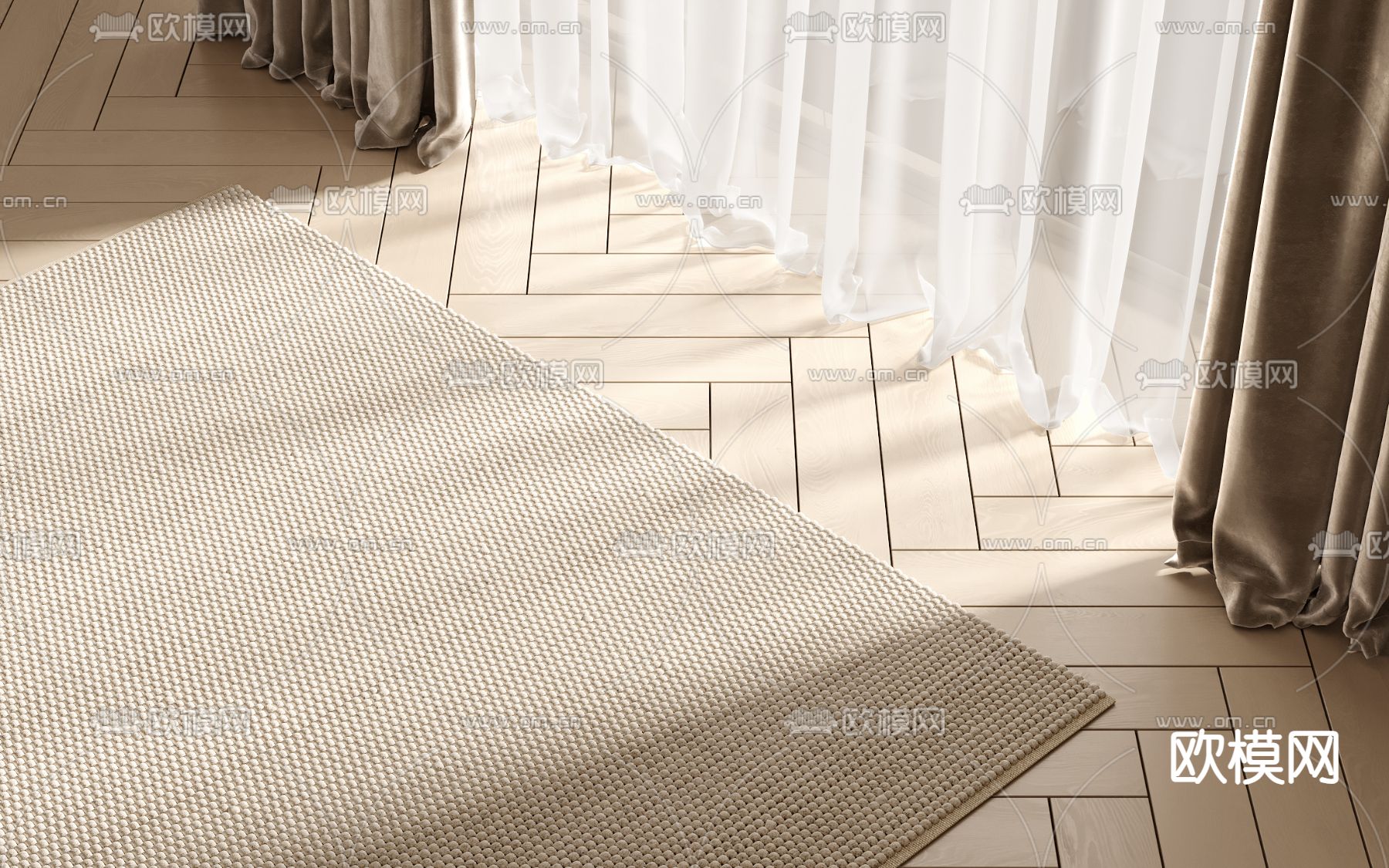 现代地毯su模型下载（渲染图1）
