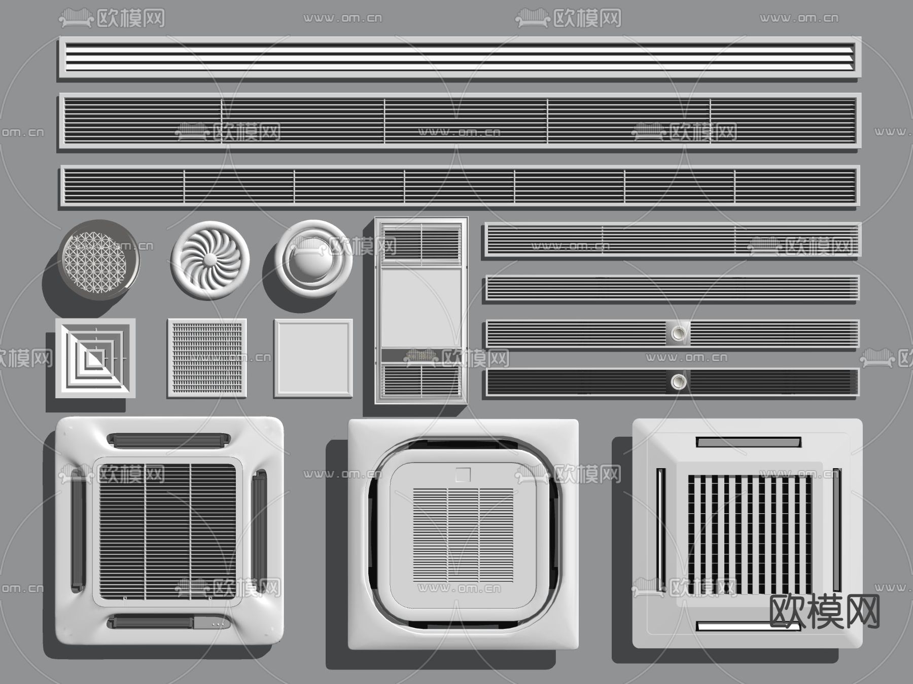 空调出风口 中央空调 出风口su模型下载（渲染图2）