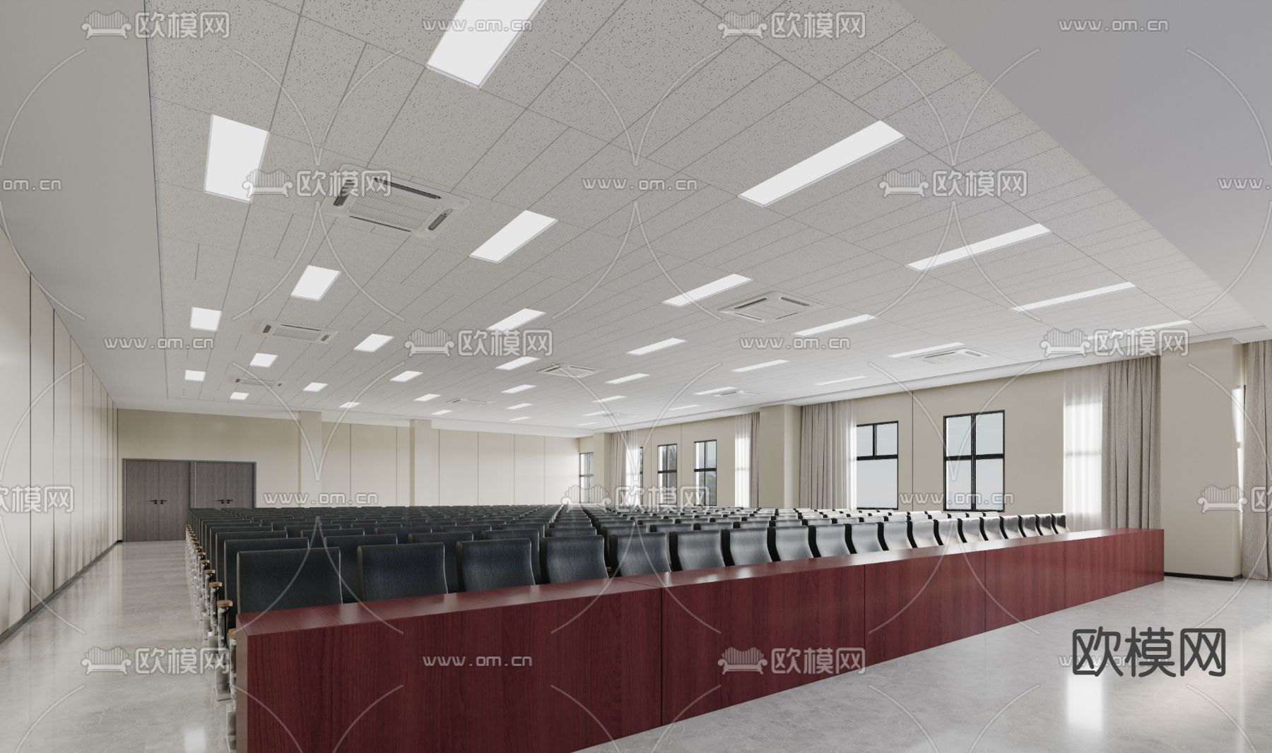 报告厅 会议厅3d模型下载（渲染图2）