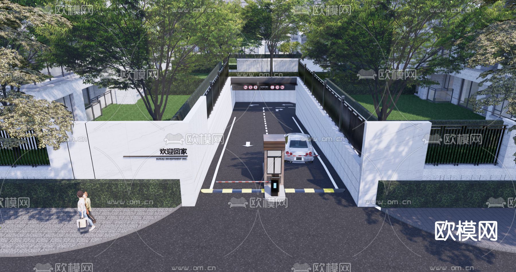 车库入口 地库入口su模型下载（渲染图1）