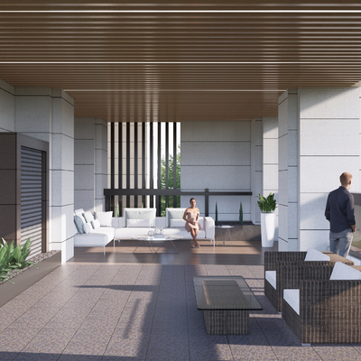 小区架空层 休闲区su模型