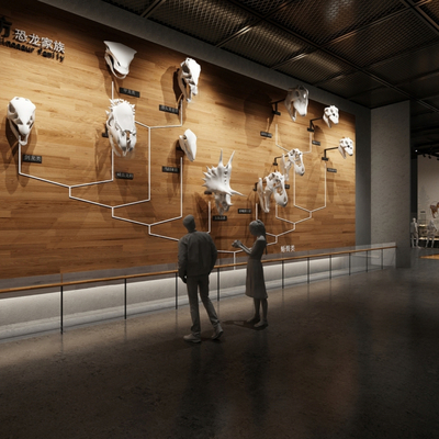  恐龙博物馆su模型 