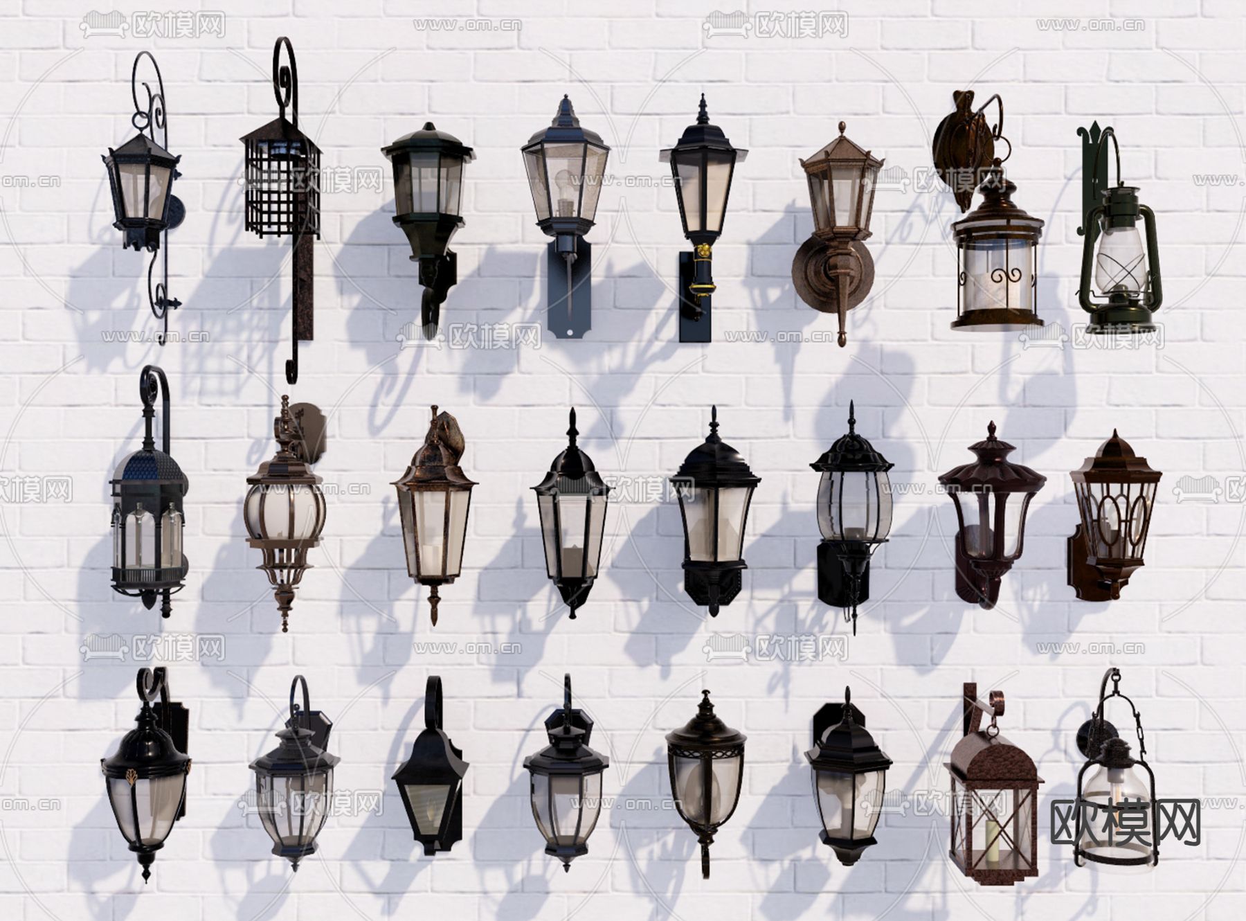 欧式壁灯su模型下载（渲染图1）