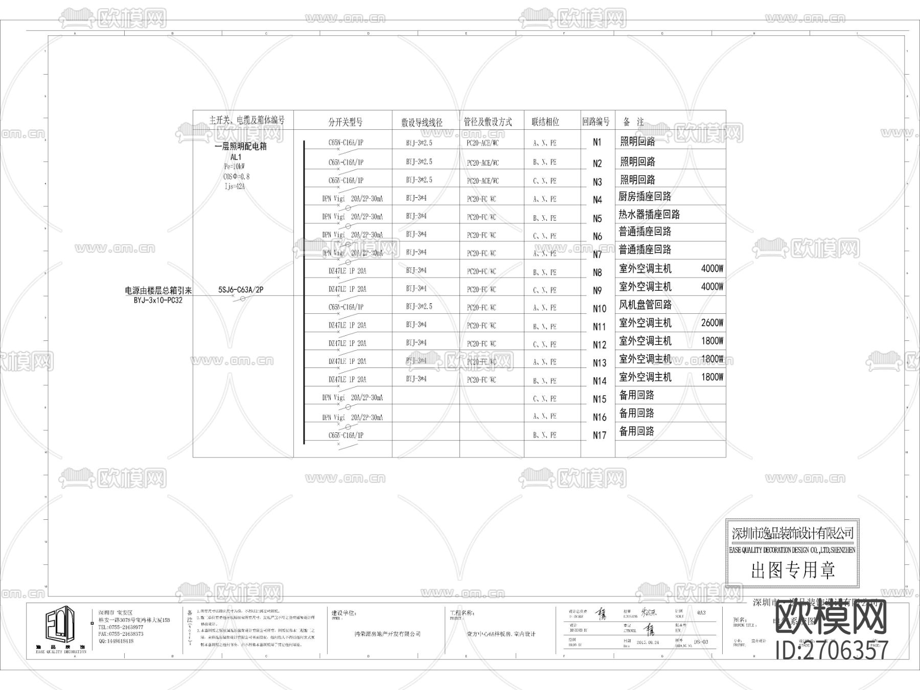 工装电气cad系统图下载（渲染图1）
