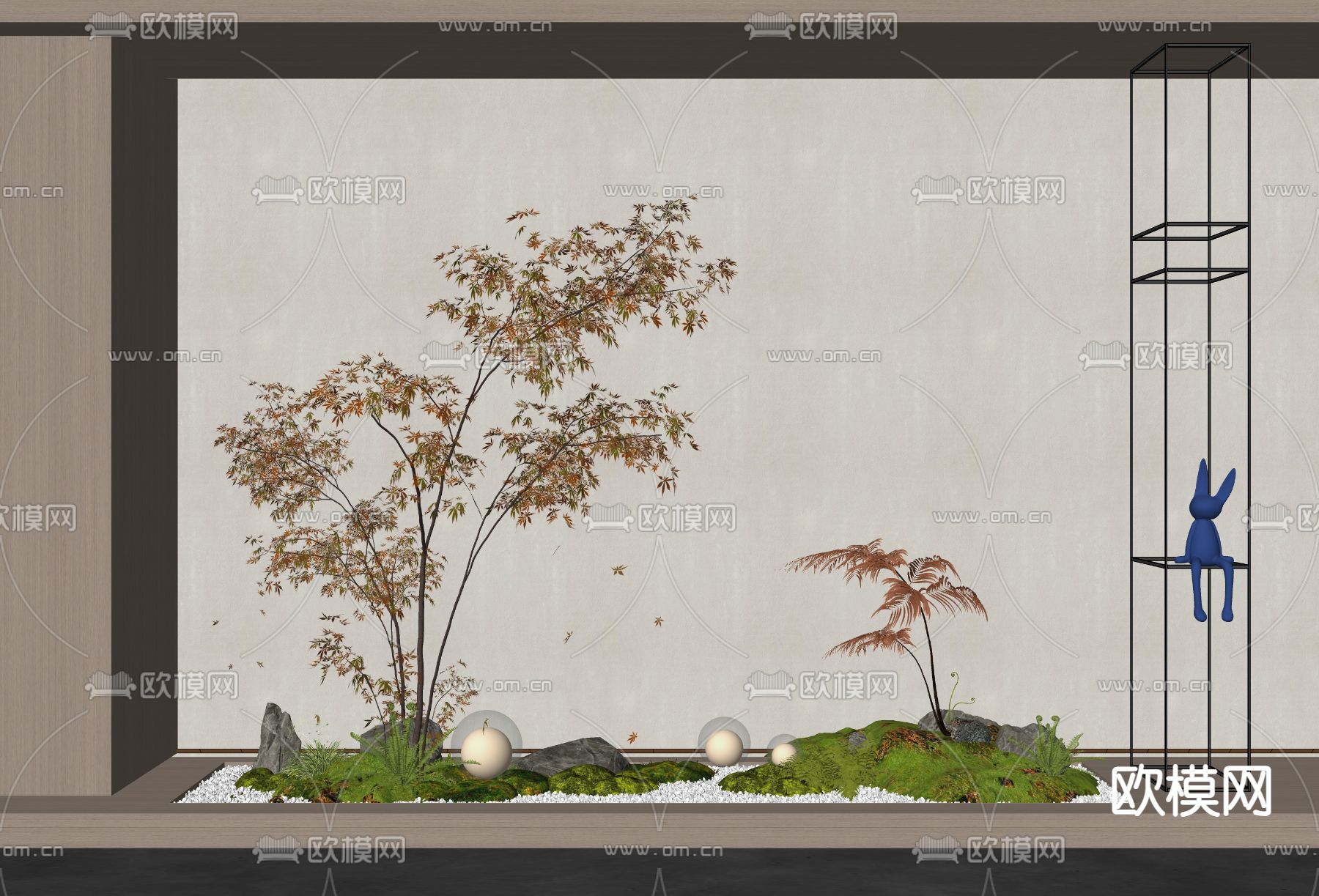 红叶造景 植物堆su模型