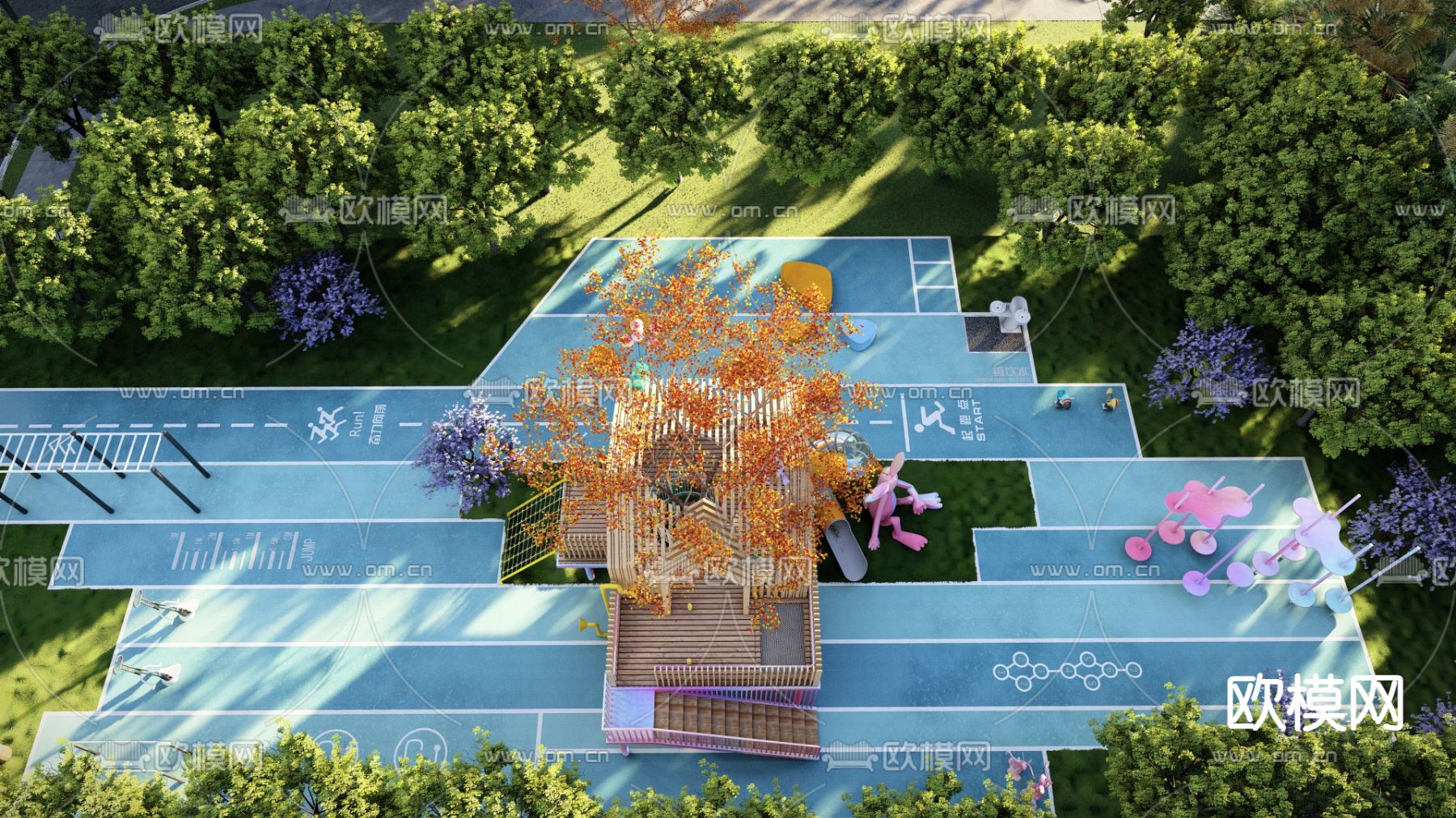 儿童游乐区su模型下载（渲染图3）