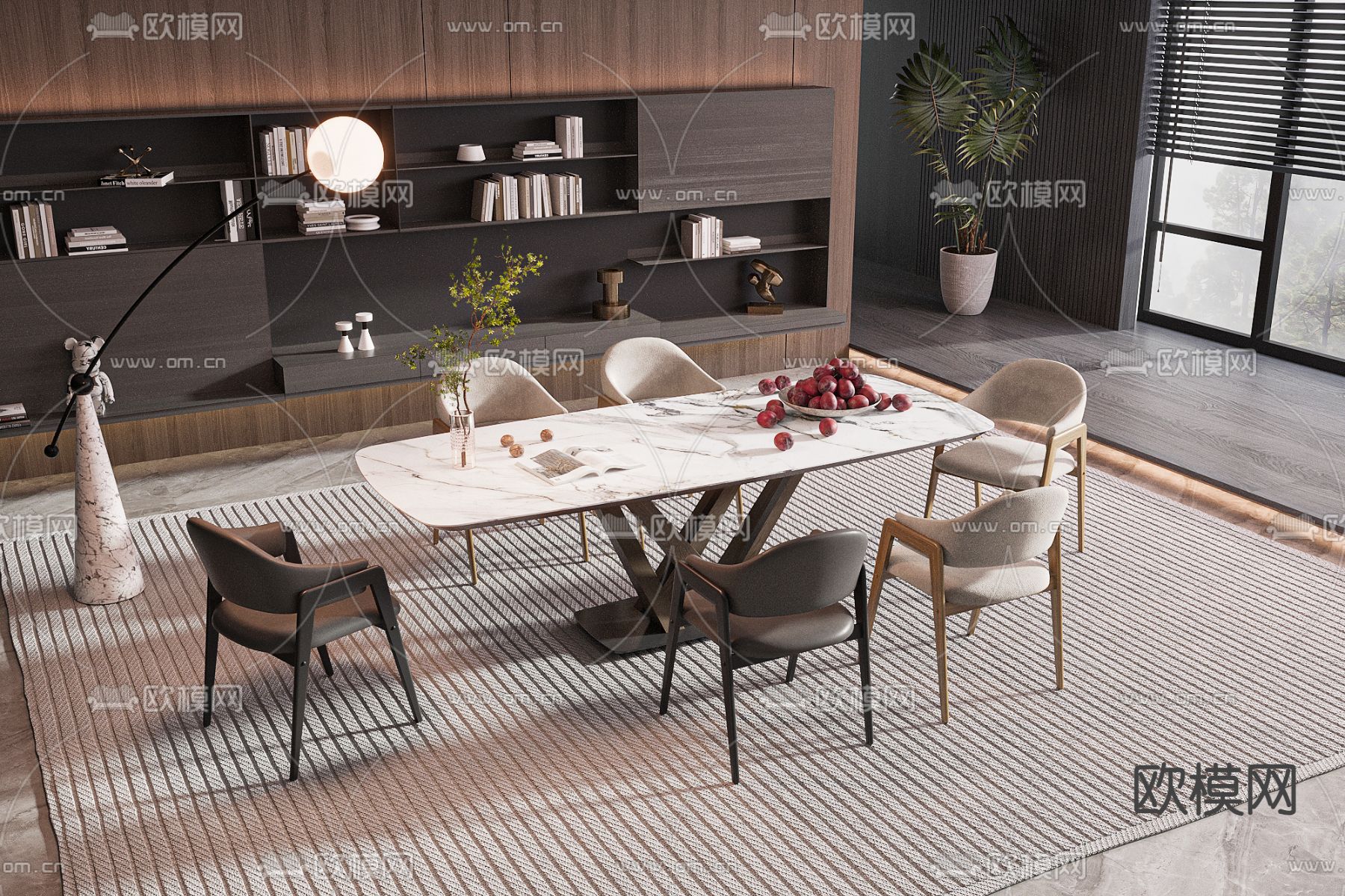 Poliform 餐桌椅su模型下载（渲染图1）