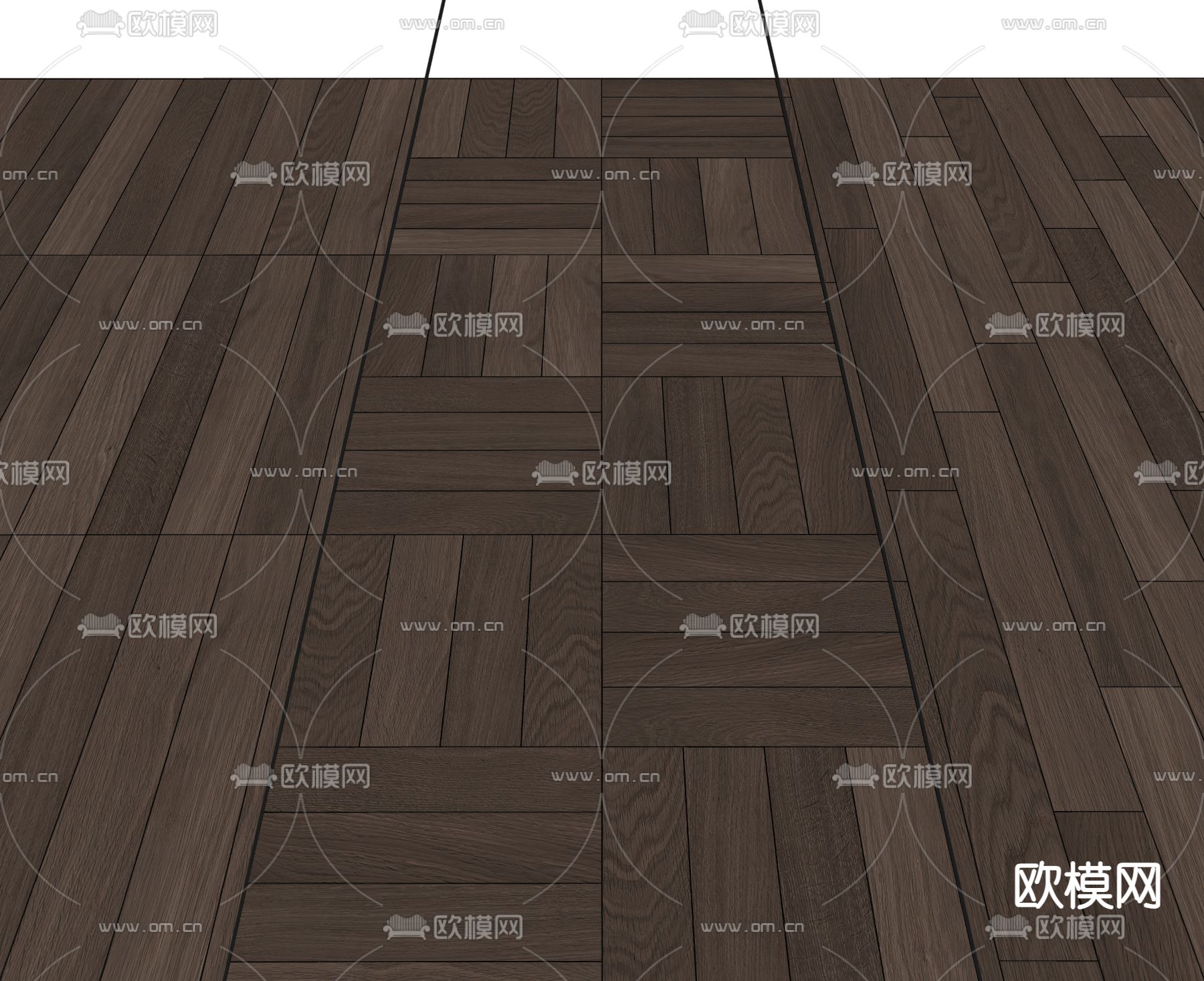 现代木地板su模型下载（渲染图2）