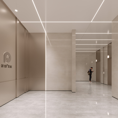  电梯厅 楼梯间su模型 