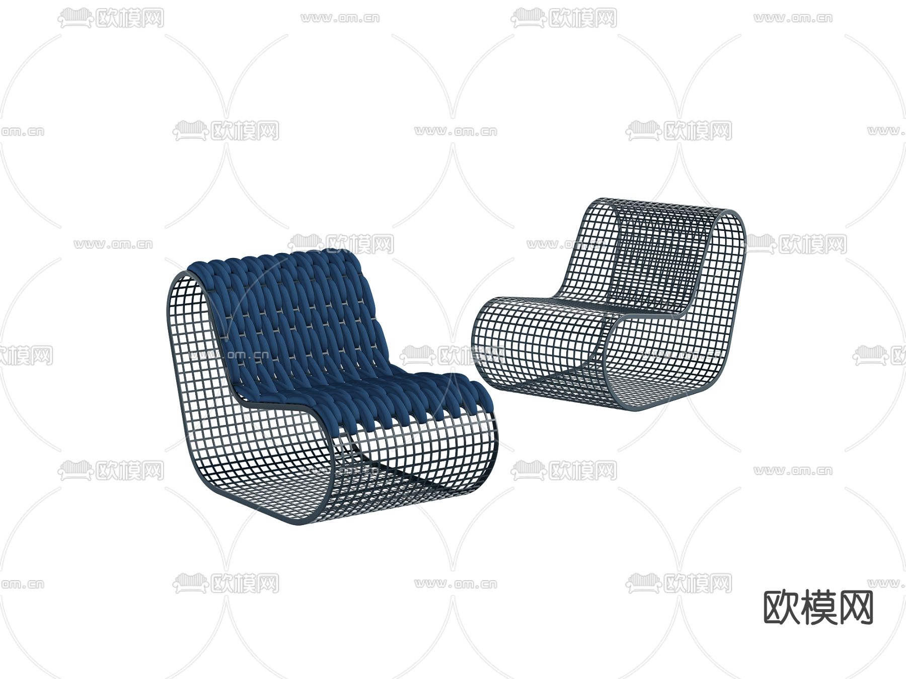 网格椅子 休闲椅3d模型下载