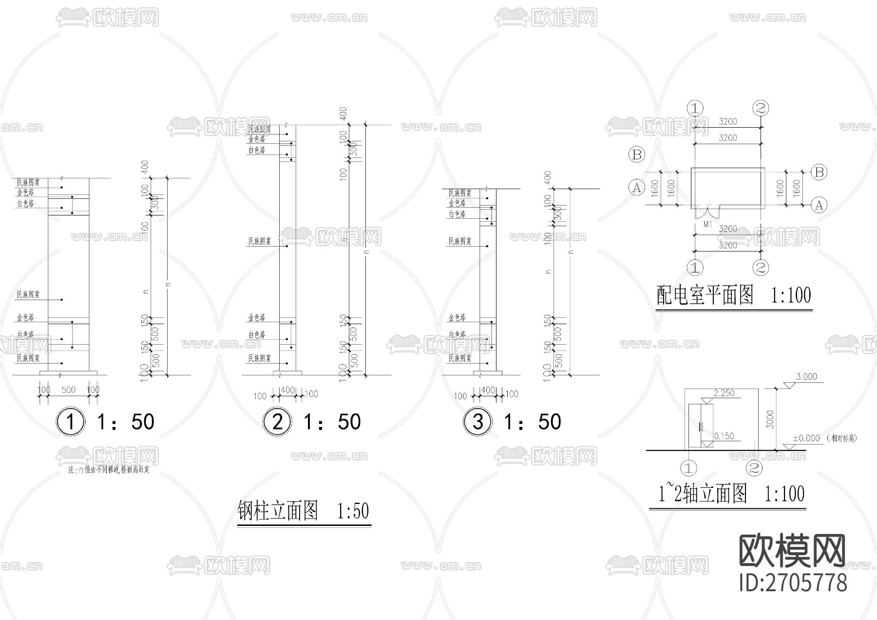 人行天桥cad大样详图下载（渲染图5）