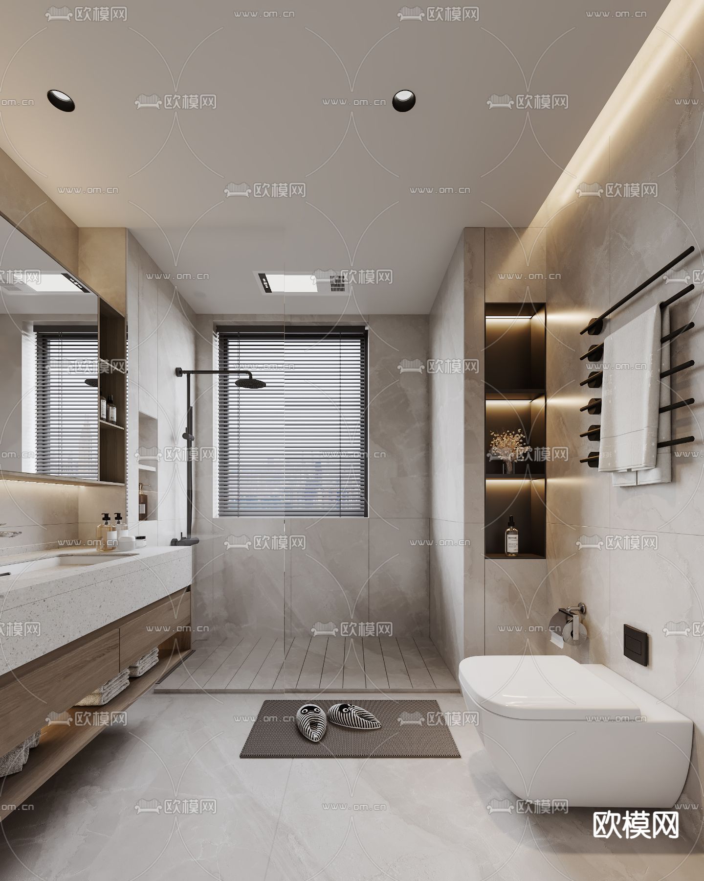 现代卫生间 浴室su模型下载（渲染图1）