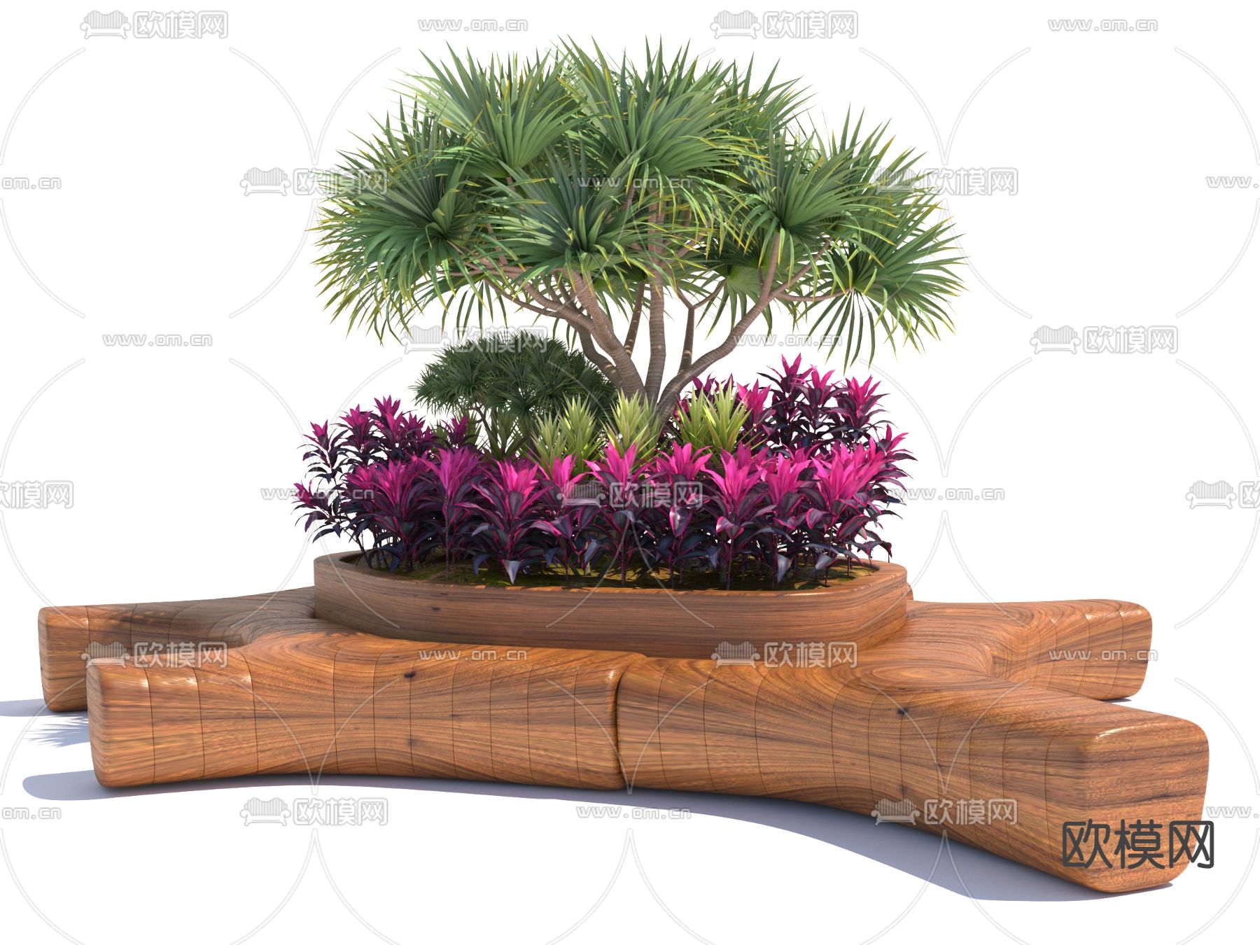 户外公共椅 公园椅3d模型下载