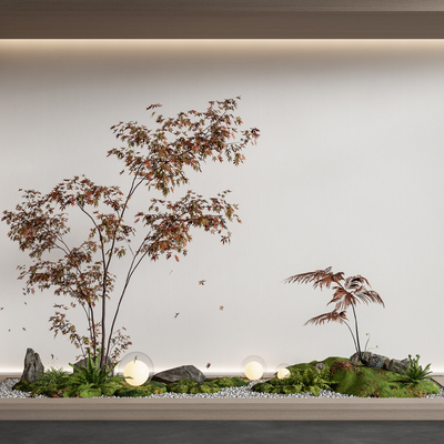 红叶造景 植物堆su模型