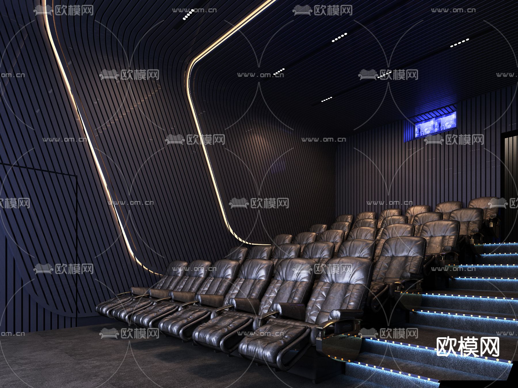 电影院 放映厅3d模型下载（渲染图2）