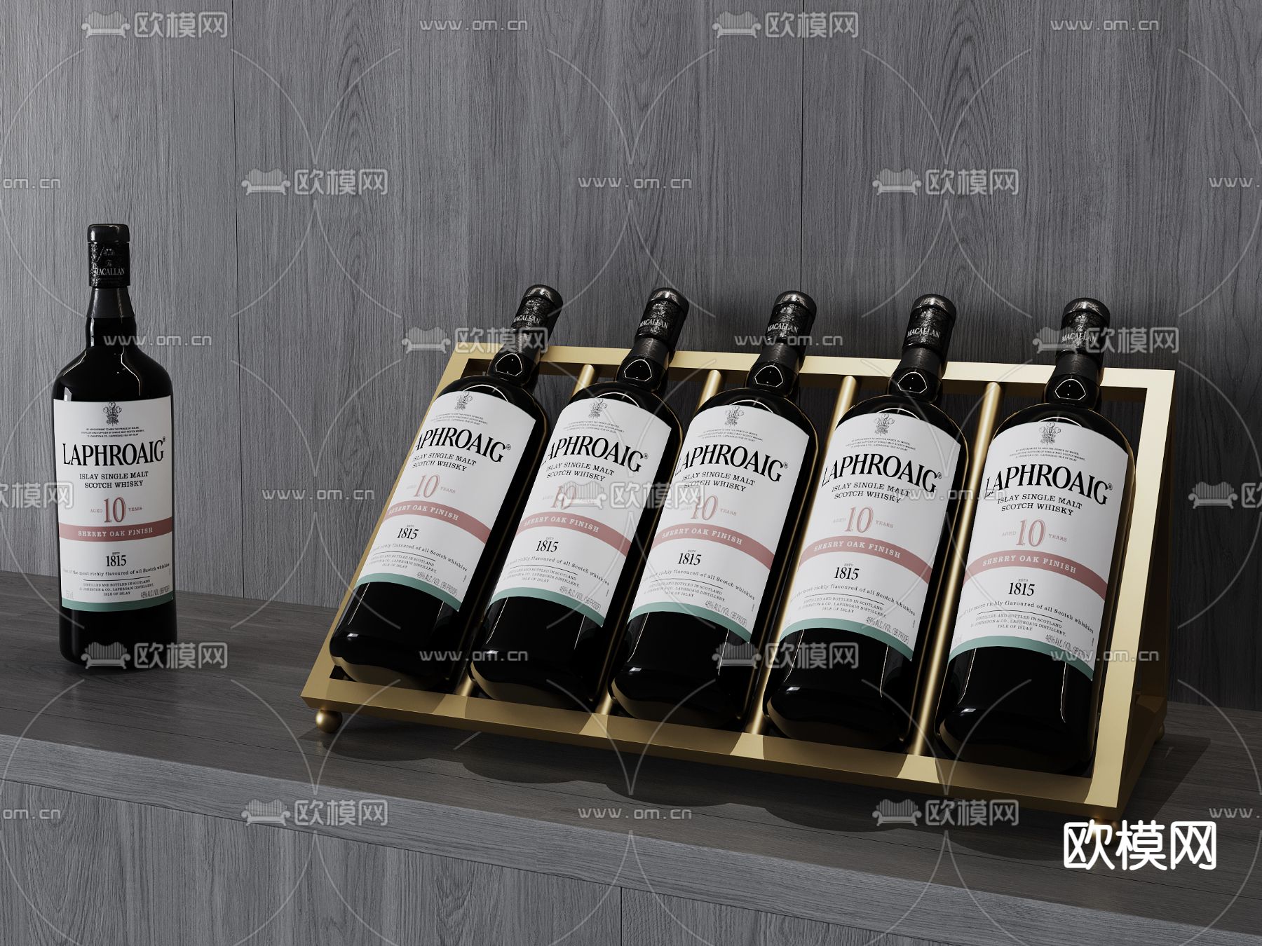 红酒 酒架 酒瓶3d模型下载
