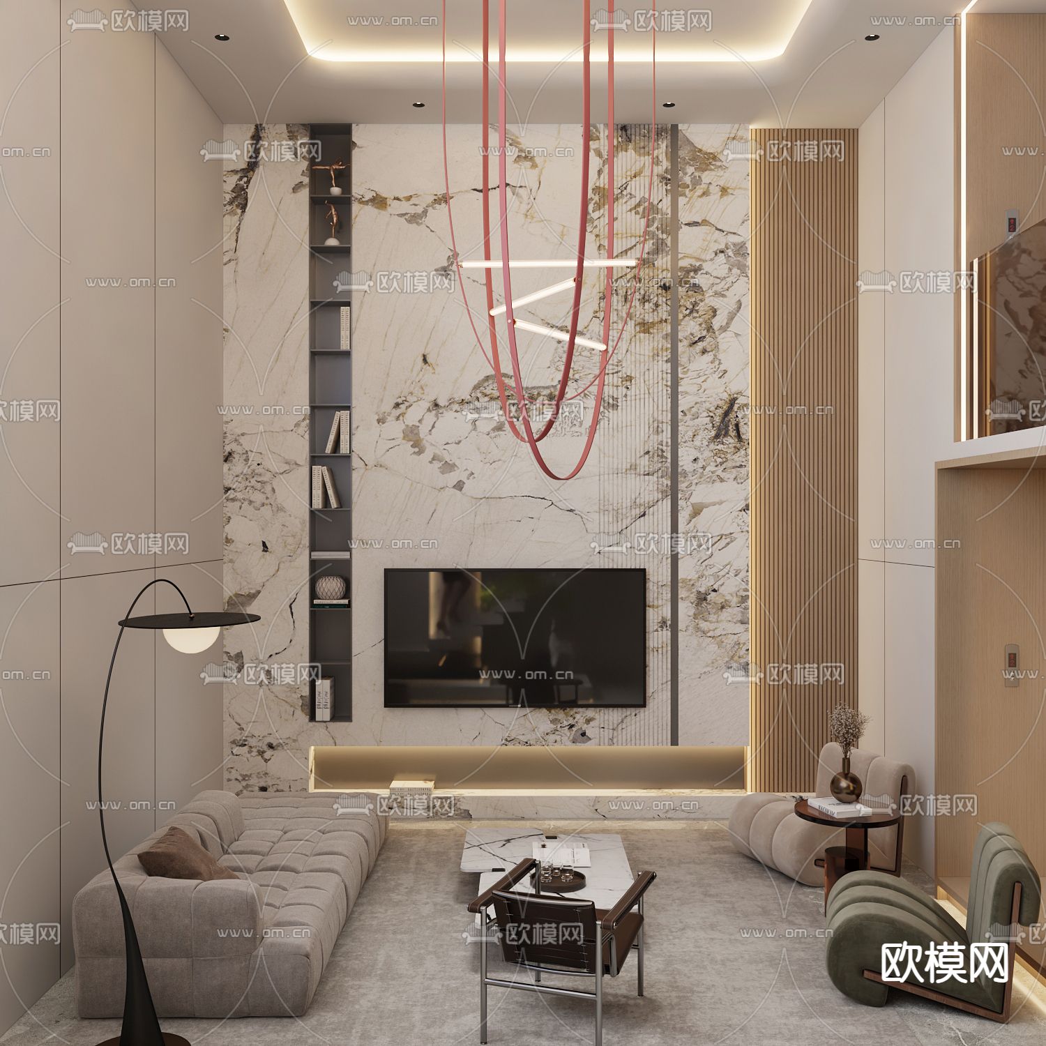 地下室 会客厅3d模型下载（渲染图1）