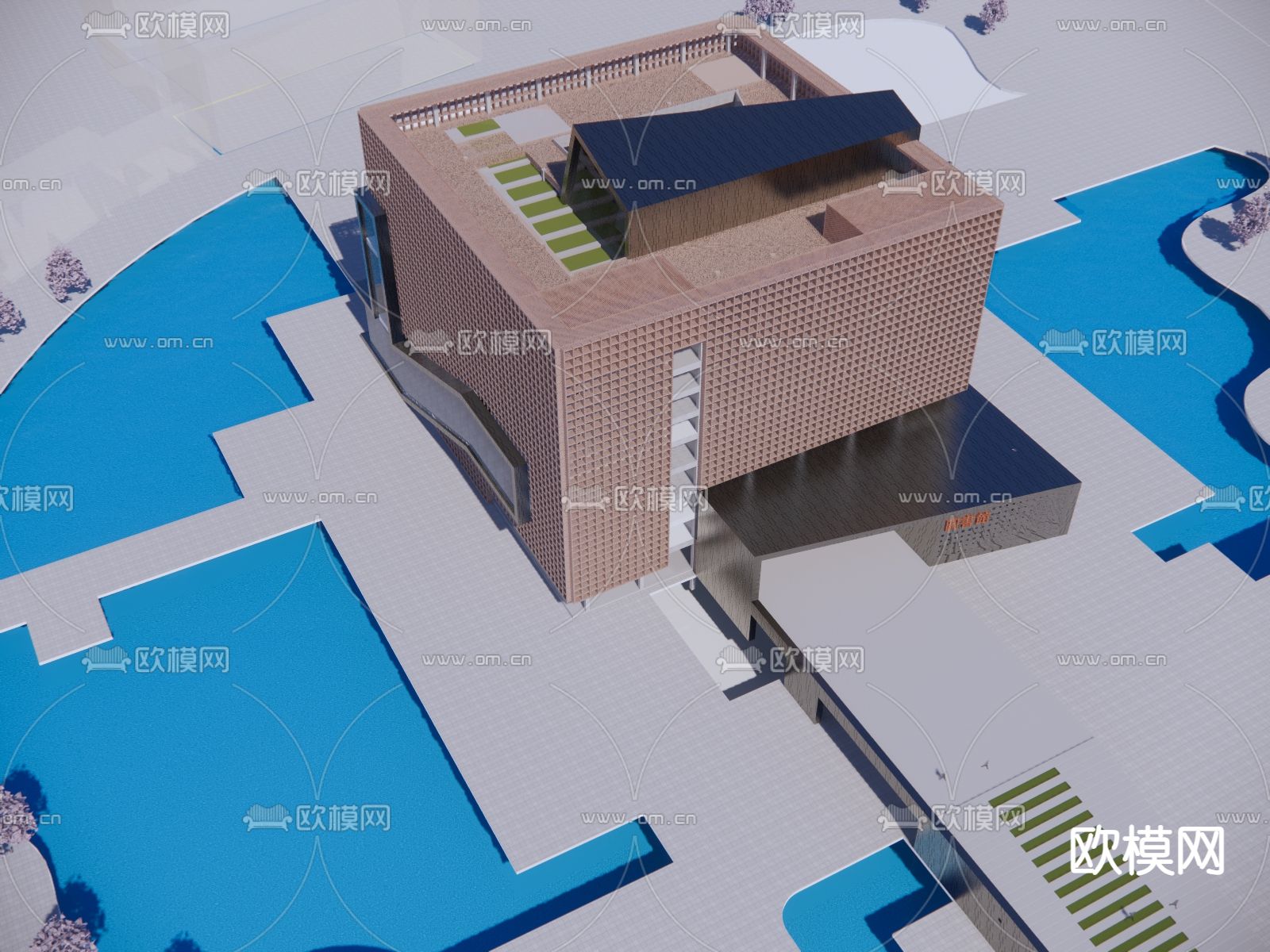 图书馆su模型下载（渲染图3）