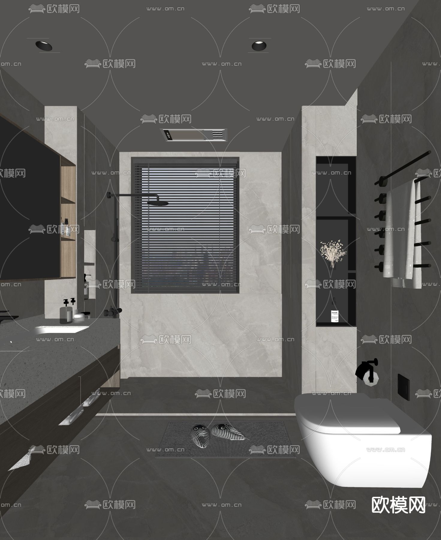现代卫生间 浴室su模型下载（渲染图2）