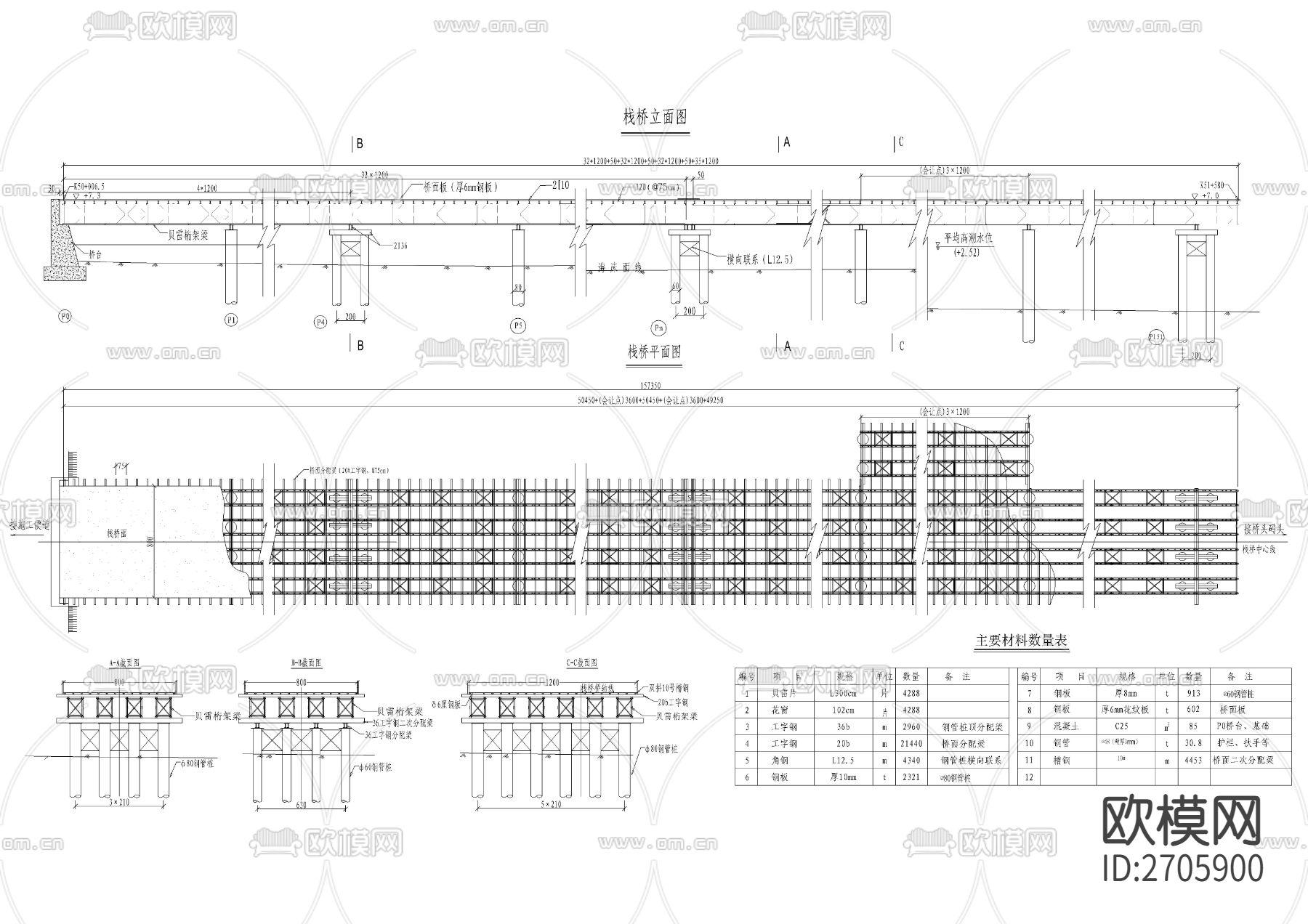 跨海桥cad大样图下载（渲染图2）