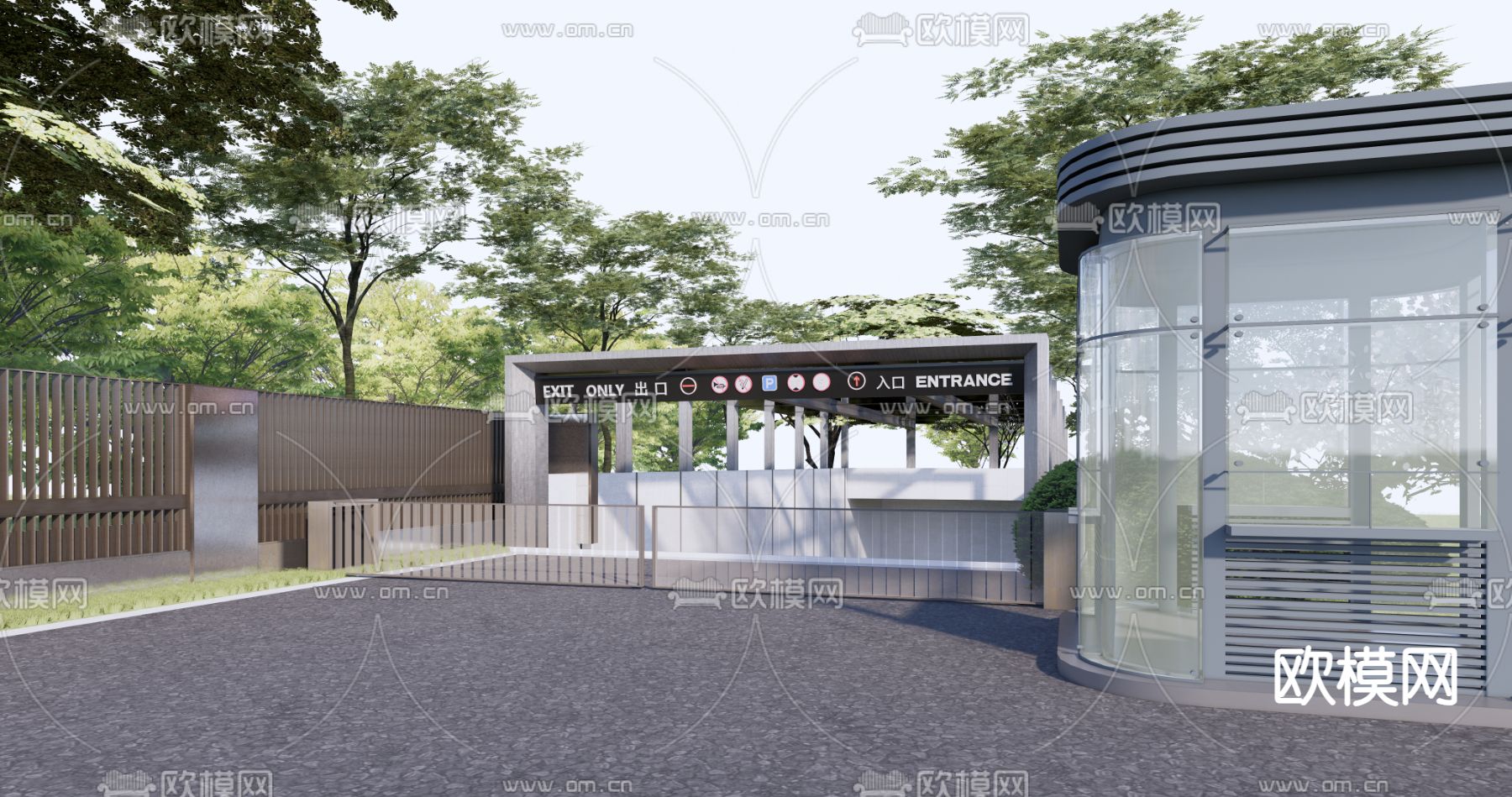 车库入口 地库入口su模型下载（渲染图1）