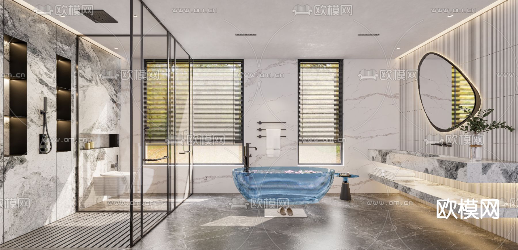 卫生间 浴室 洗手间su模型下载（渲染图1）