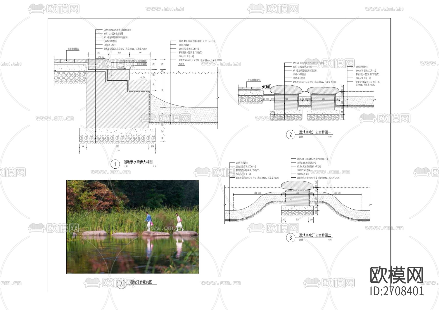 垃圾填埋区地块海绵化建设项目cad施工图下载（渲染图4）