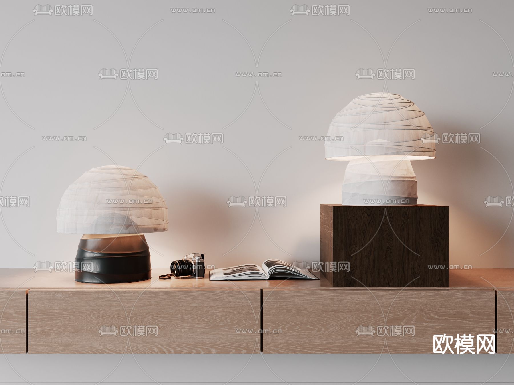 侘寂台灯su模型下载（渲染图1）