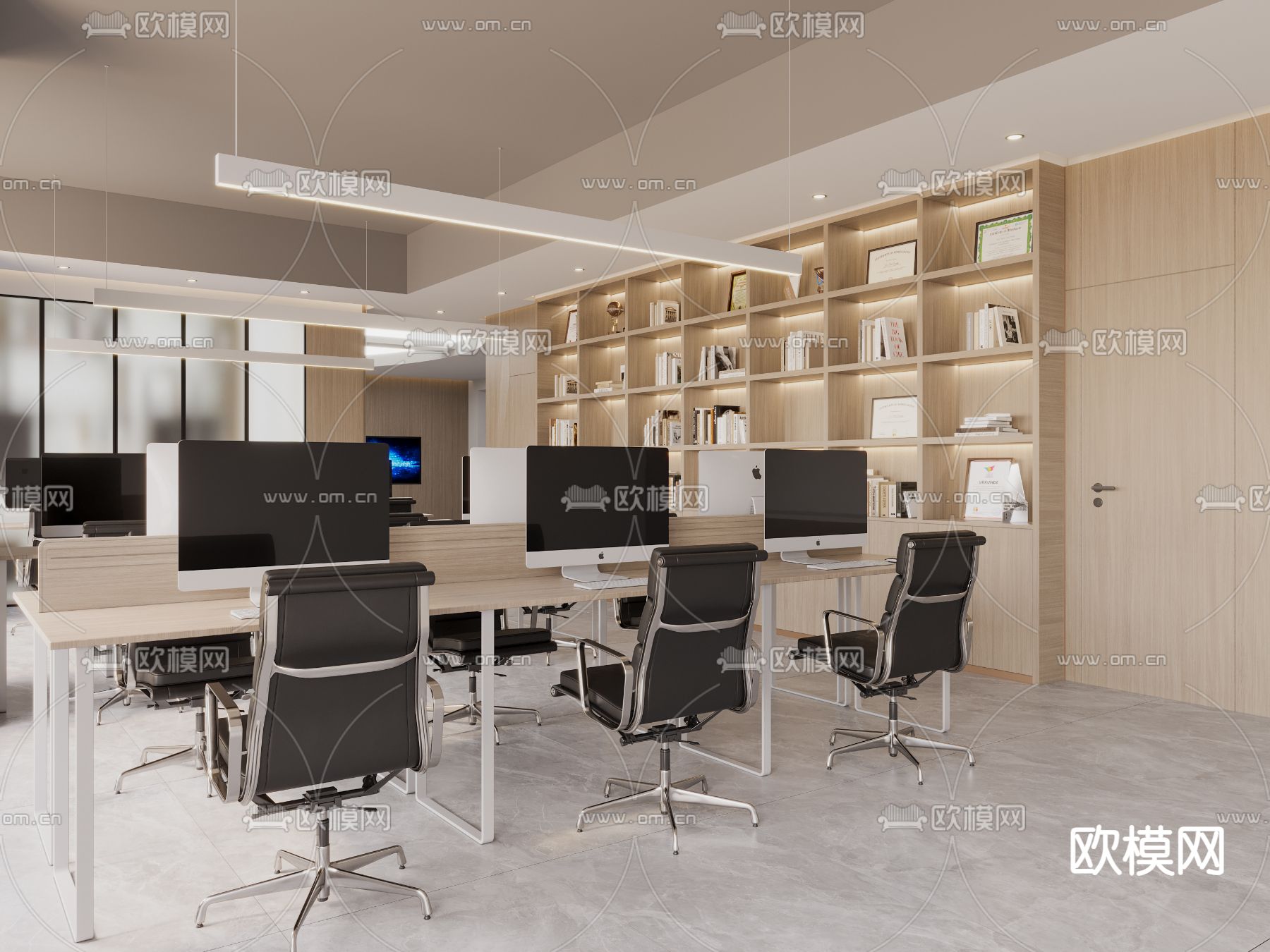 公共办公区 办公室3d模型下载_ID14145731_3dmax免费模型-欧模网