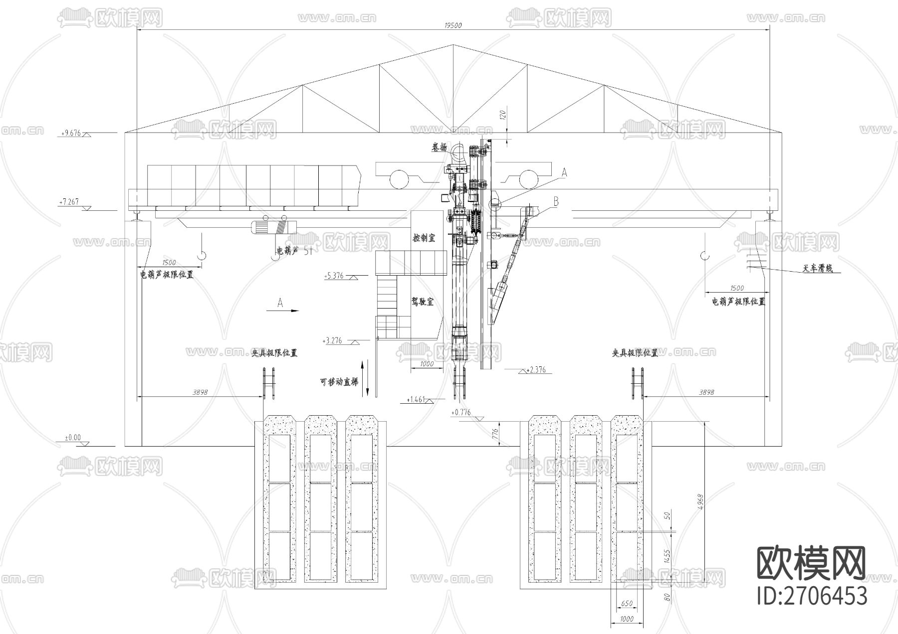 16T夹钳吊cad大样图下载（渲染图2）