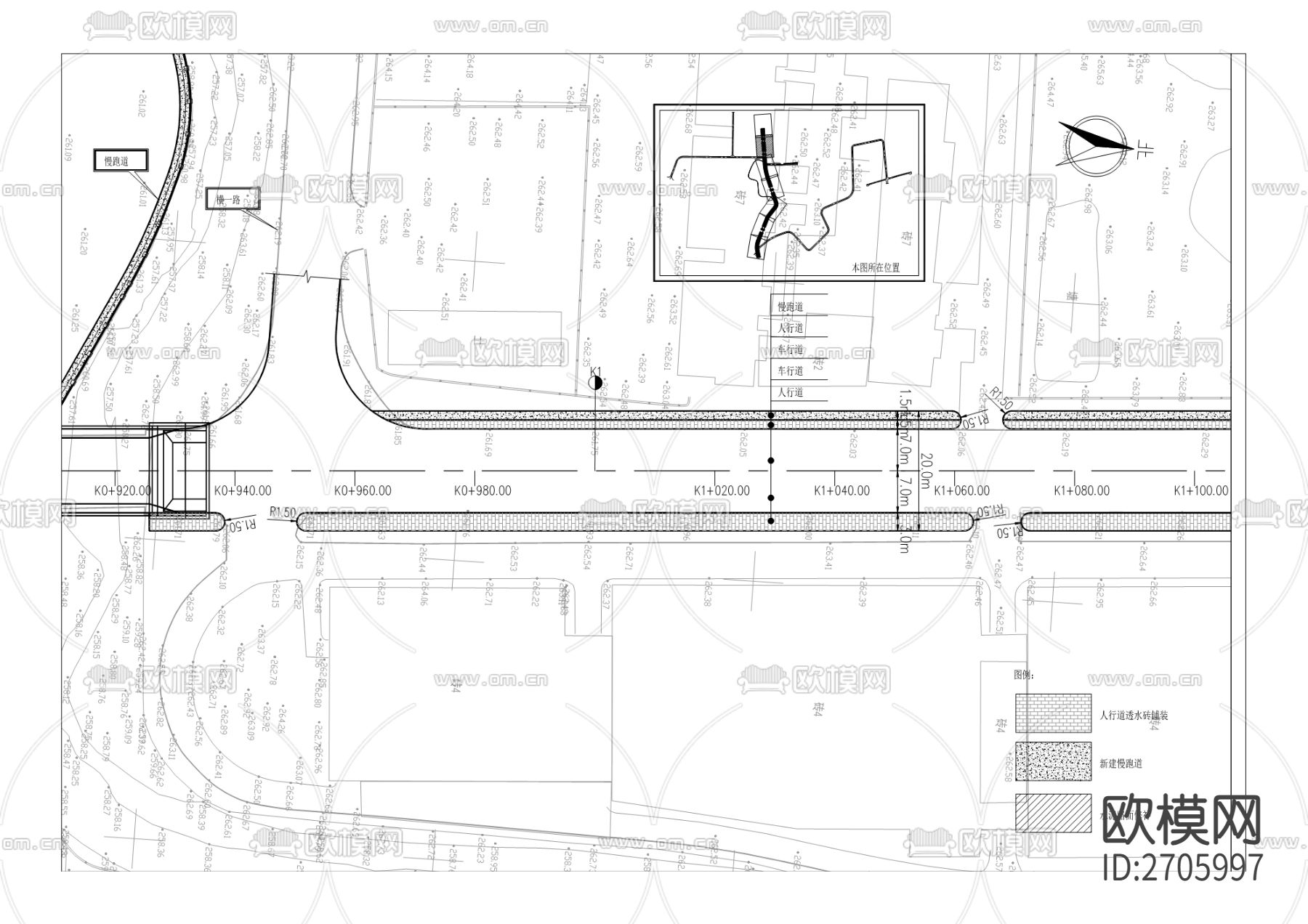 街道cad施工图下载（渲染图3）