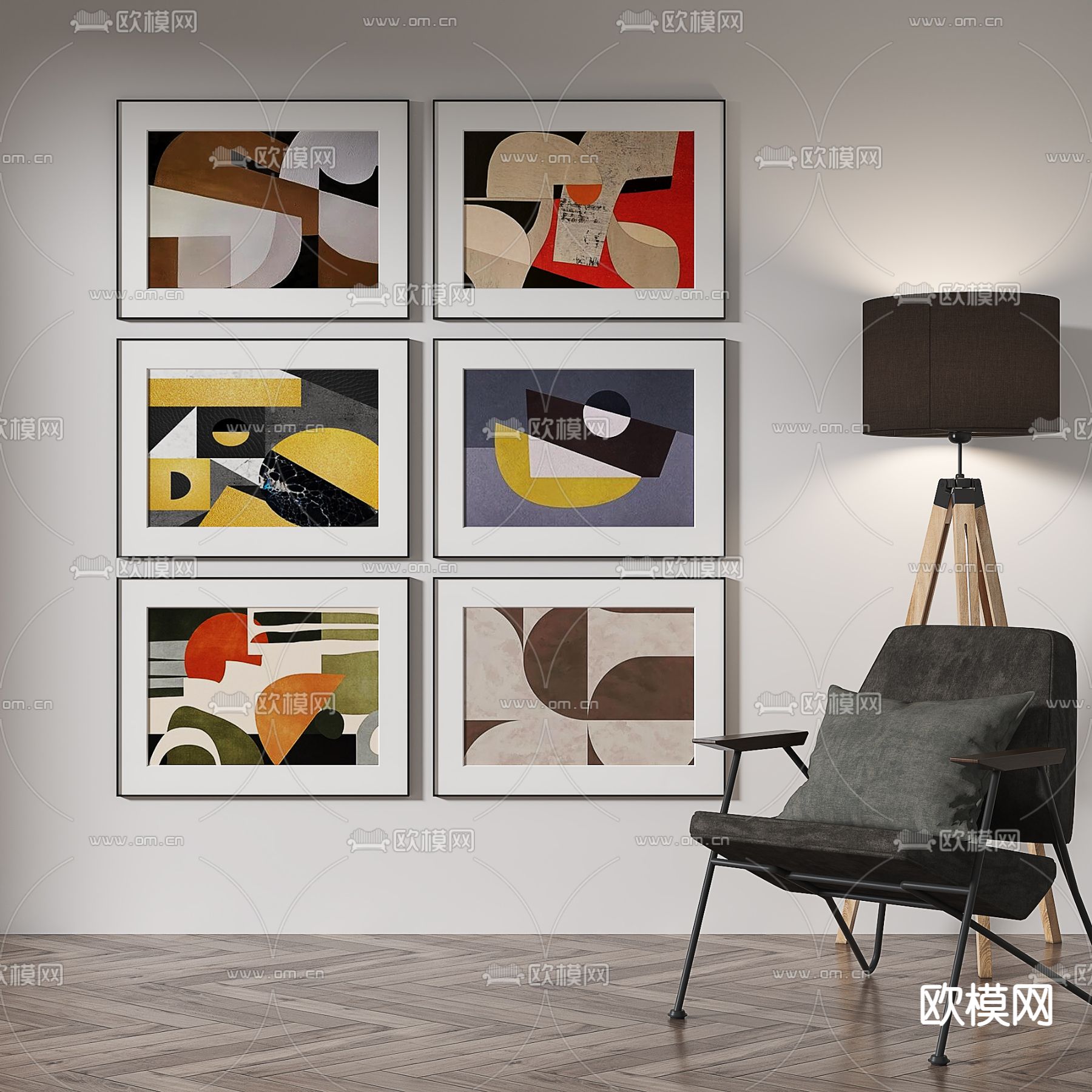 装饰画 挂画 组合画3d模型下载