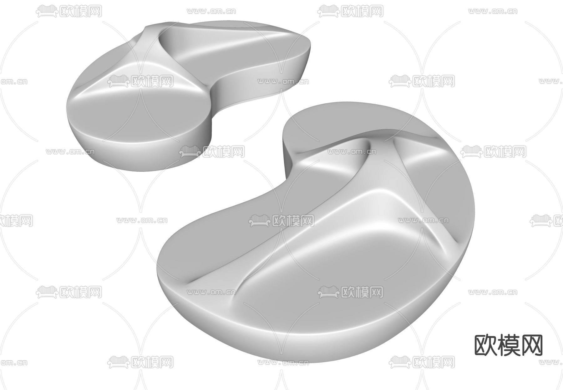 现代异形公共椅su模型下载（渲染图2）