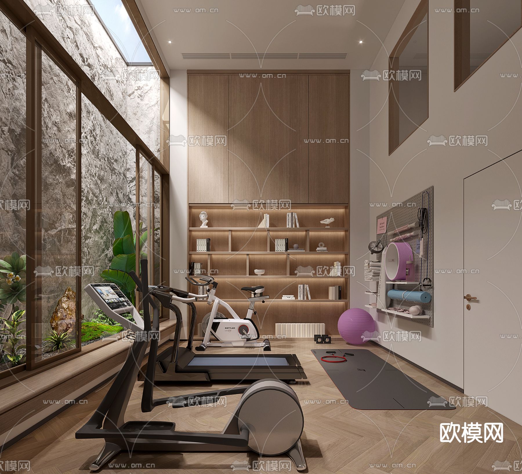 现代别墅健身房su模型下载_ID14146338_sketchup模型下载-欧模网