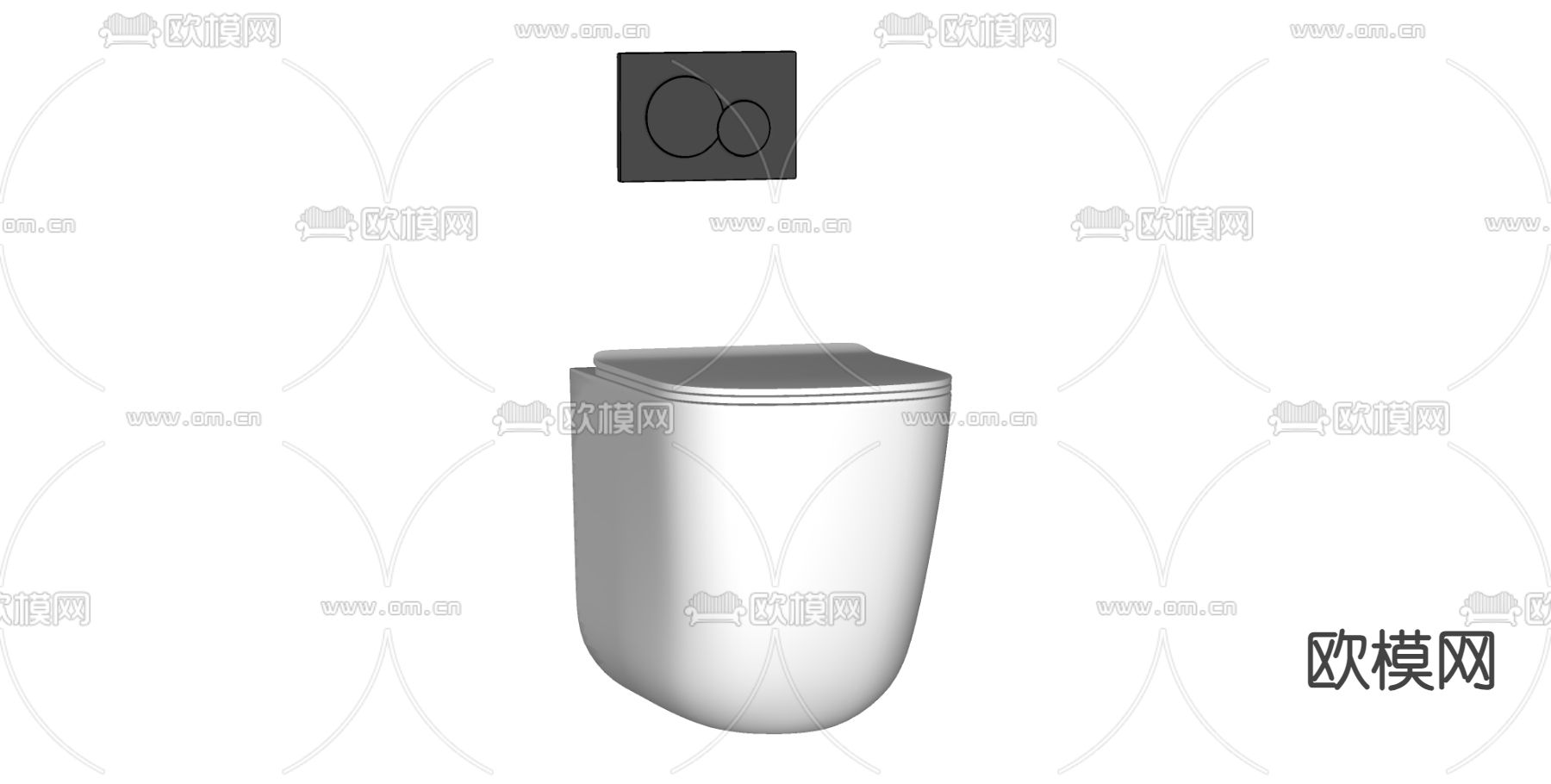 现代马桶su模型下载（渲染图2）