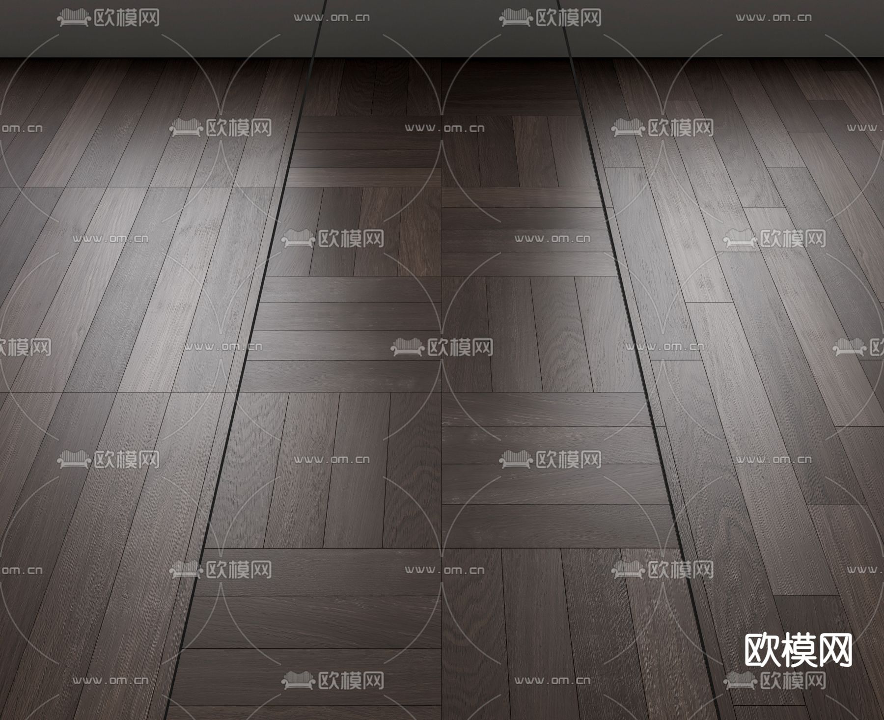 现代木地板su模型下载（渲染图1）