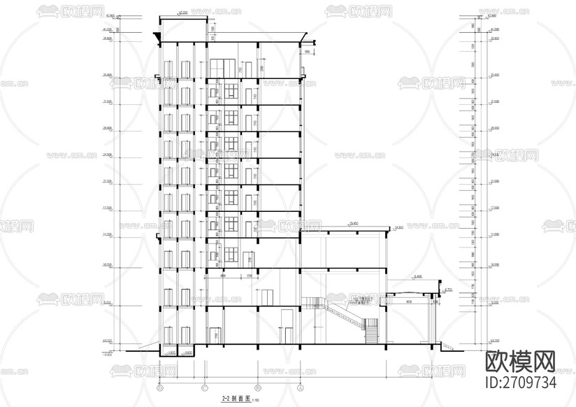 十層賓館全套建筑cad施工圖下載(渲染圖9)