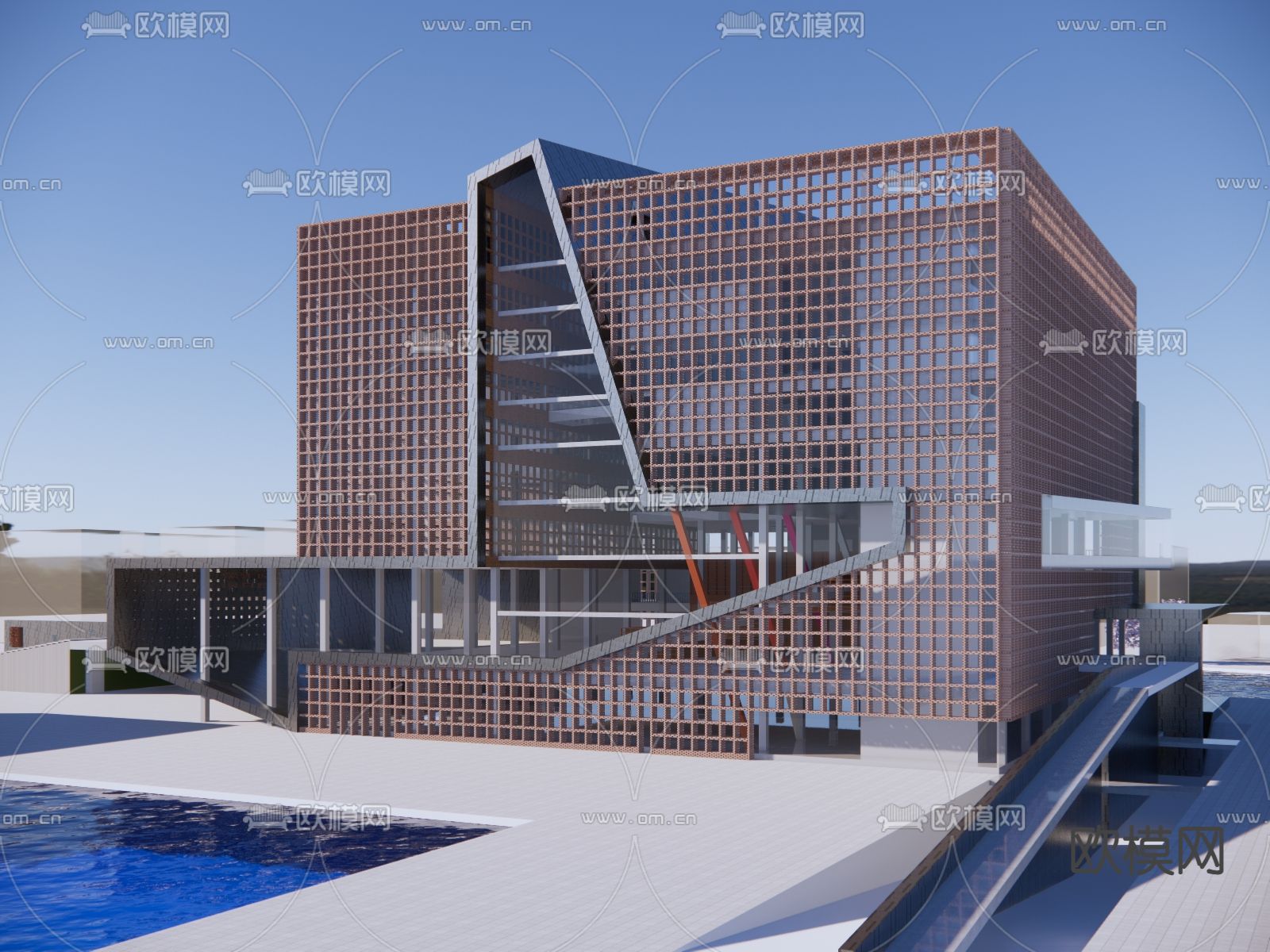 图书馆su模型下载（渲染图1）