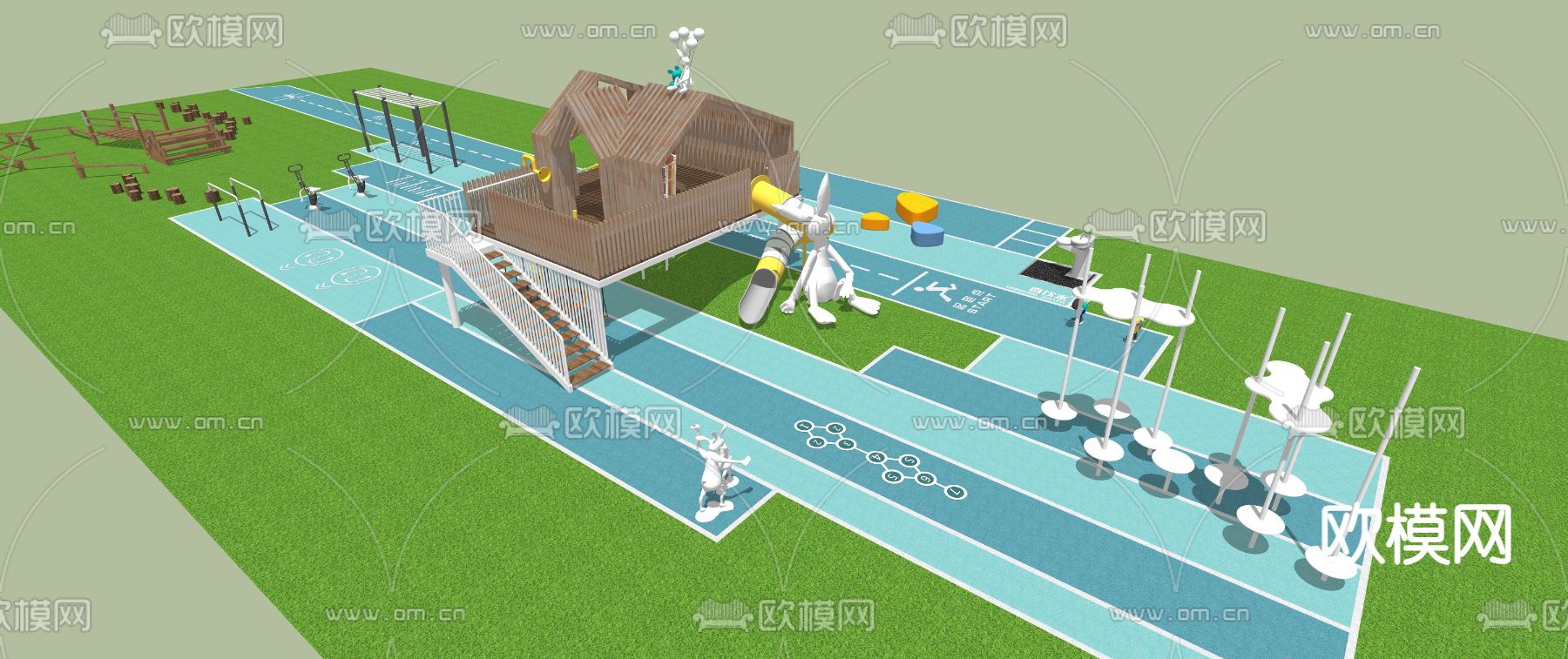 儿童游乐区su模型下载（渲染图4）