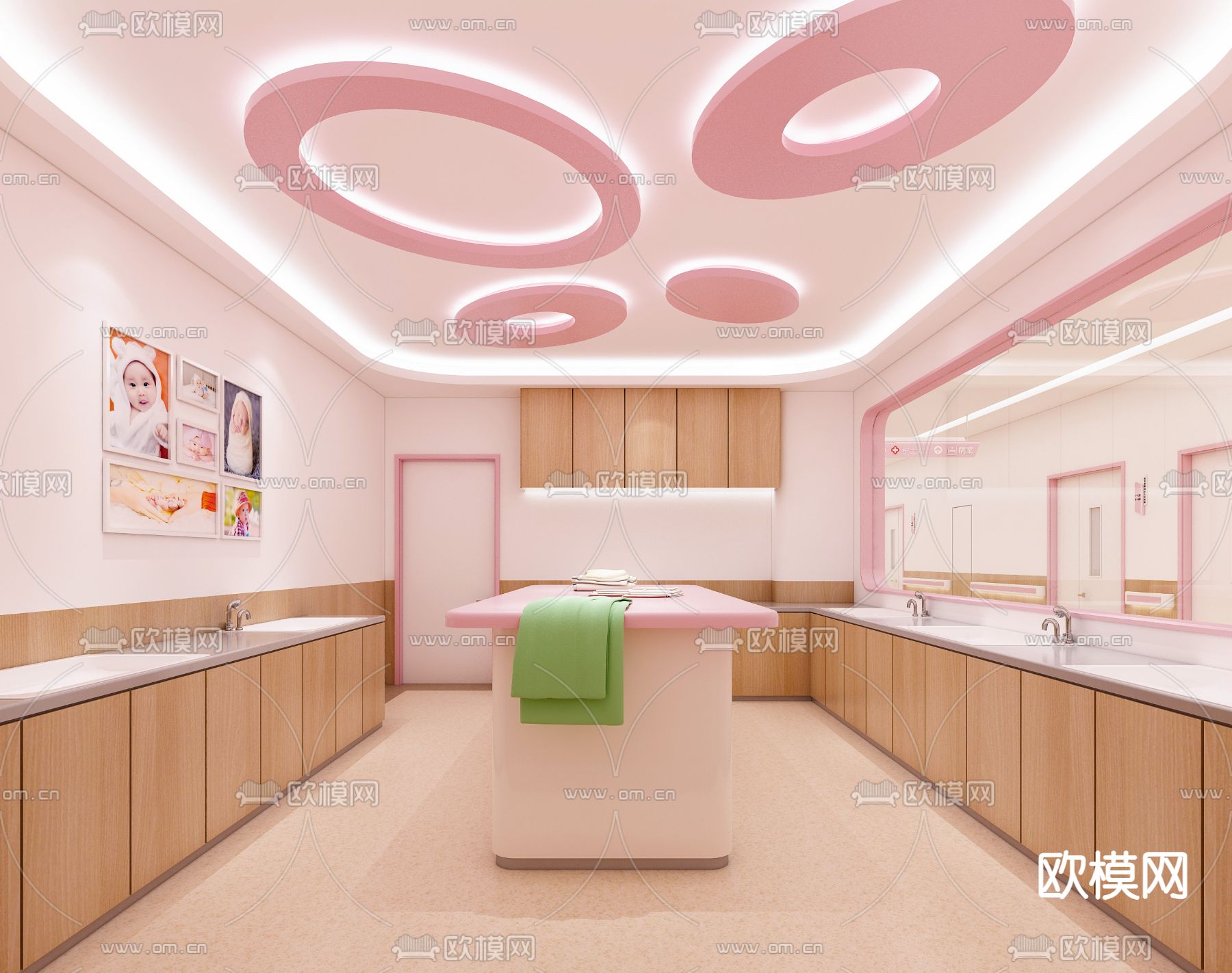 儿童医院 护士站su模型下载（渲染图2）