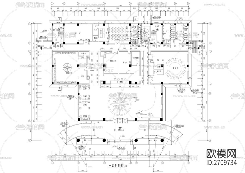 十層賓館全套建筑cad施工圖下載(渲染圖2)