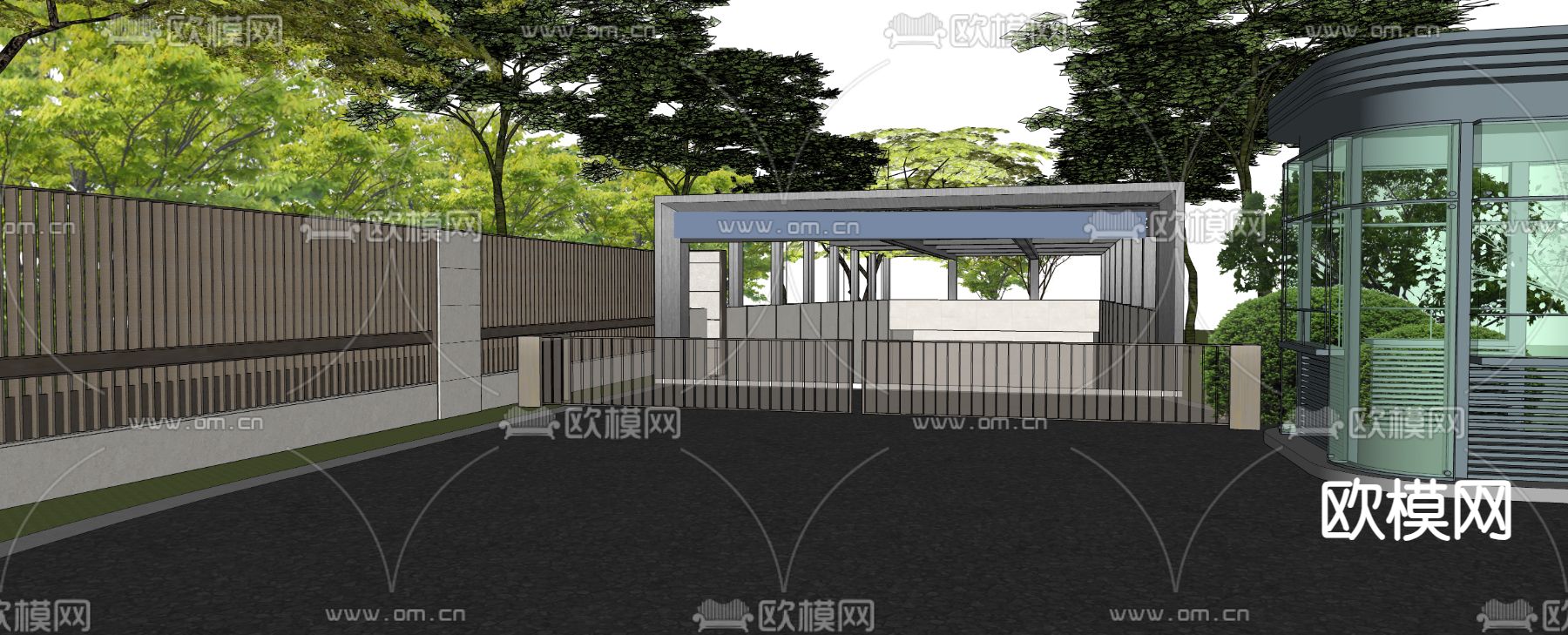 车库入口 地库入口su模型下载（渲染图2）