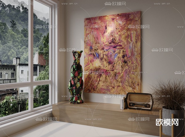 肌理画 装饰画 挂画3d模型下载