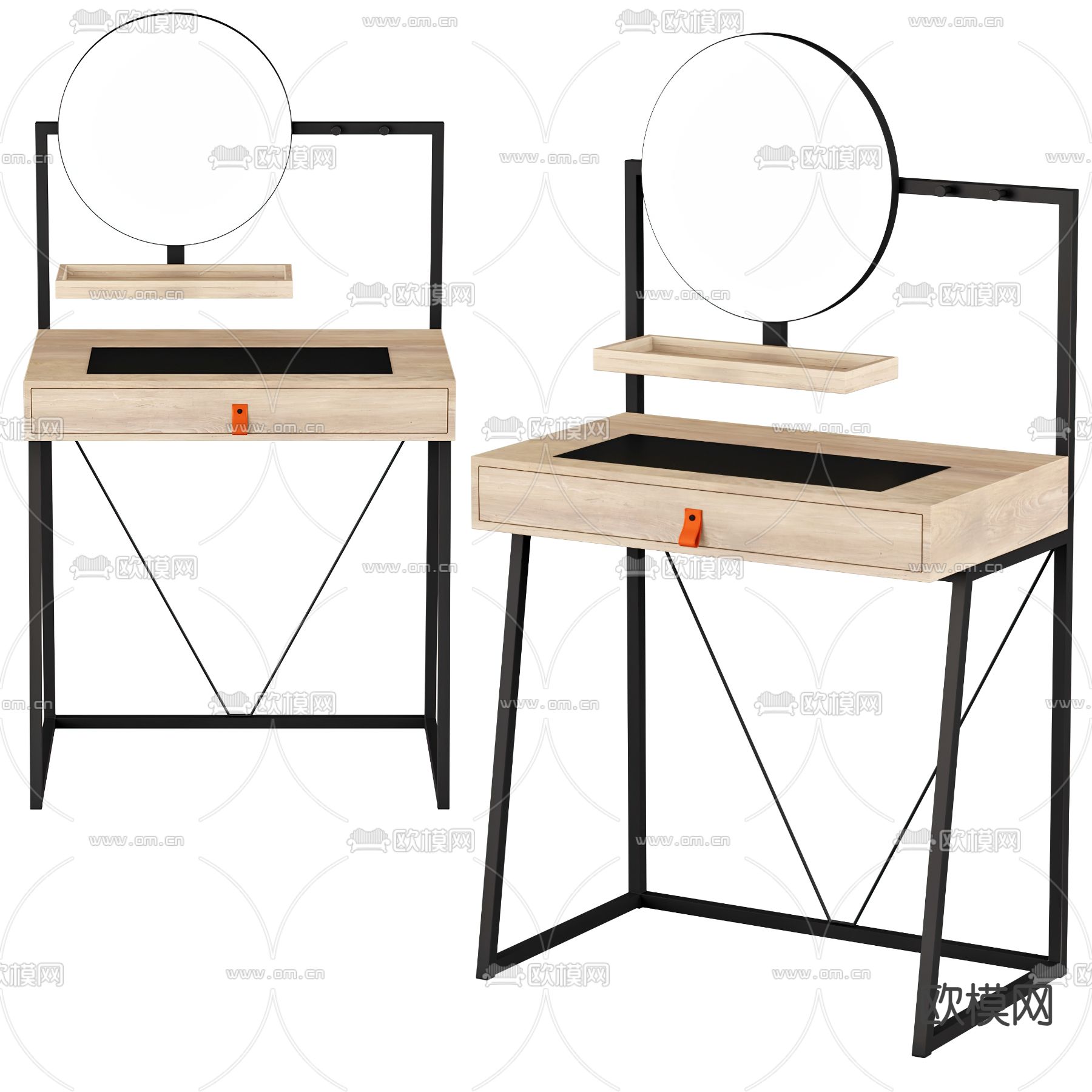 新中式梳妆台su模型下载（渲染图1）