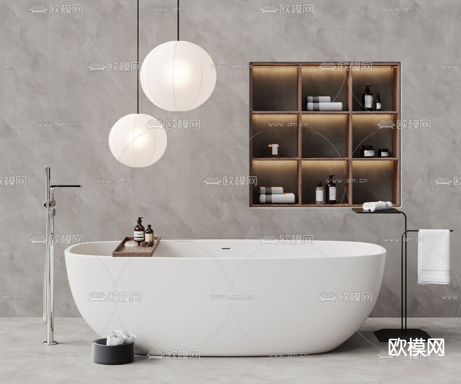 现代浴缸su模型下载（渲染图1）