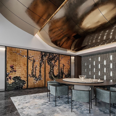  中餐厅包间 包房 包厢su模型 