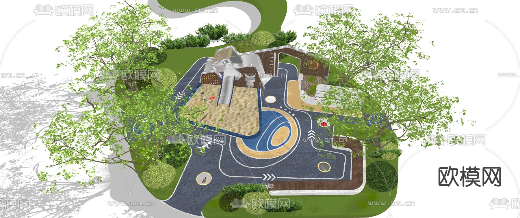 儿童游乐区su模型下载（渲染图3）