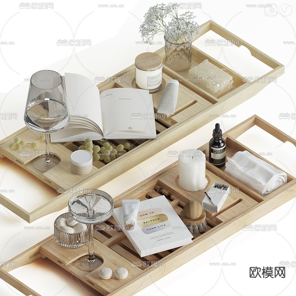 现代洗浴用品su模型下载（渲染图1）