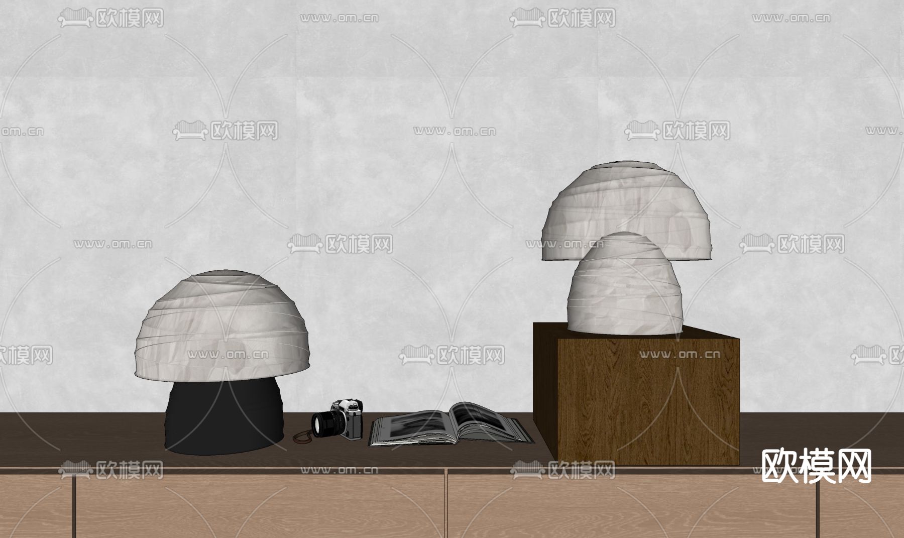 侘寂台灯su模型下载（渲染图2）